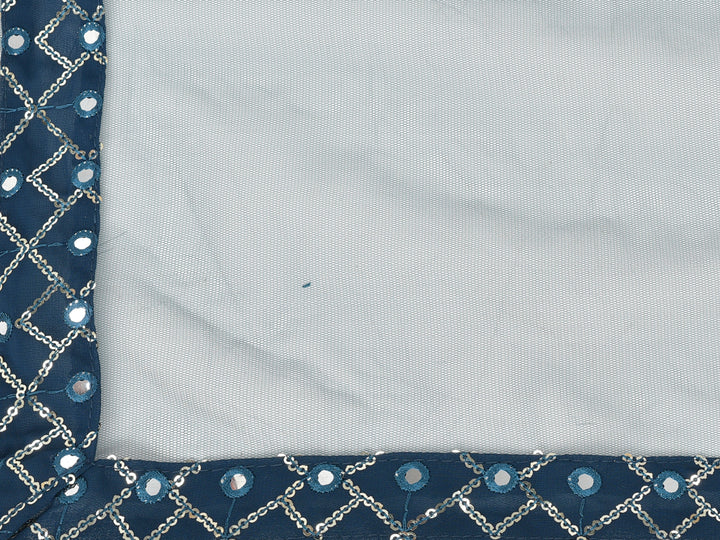 Neerus Blue Georgette Embellished Kurta Set - detail view 5