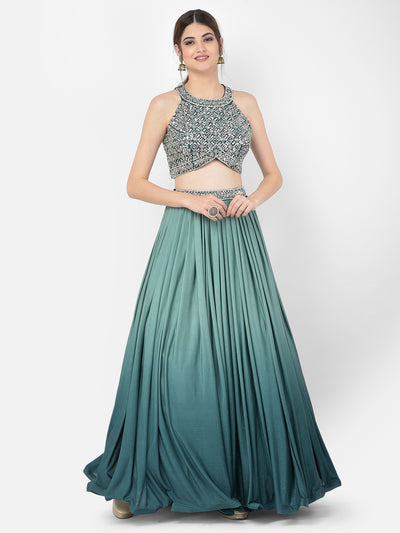 Neeru'S green color lycra fabric lehenga choli