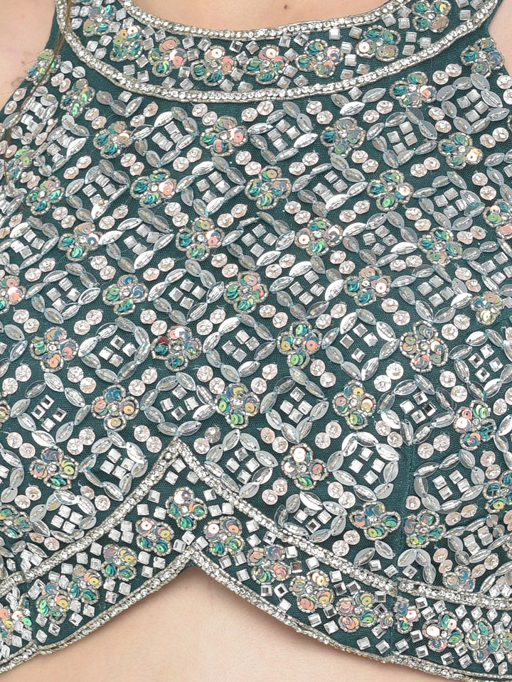 Neerus Green Color Lycra Fabric Lehenga Choli