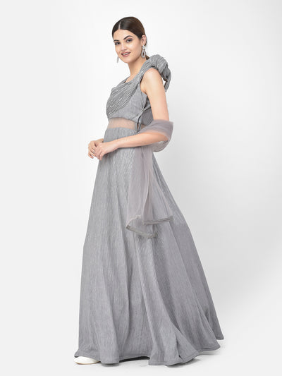 Neeru's Grey Color Lycra Fabric Gown