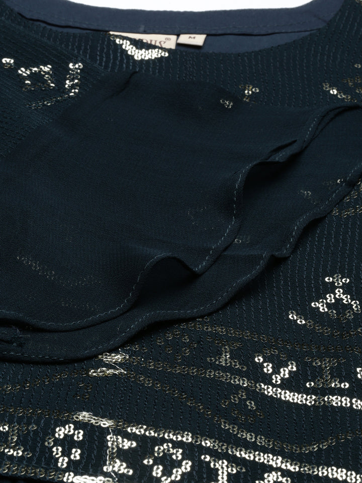 Neerus B Green Color Chiffon Fabric Kurta