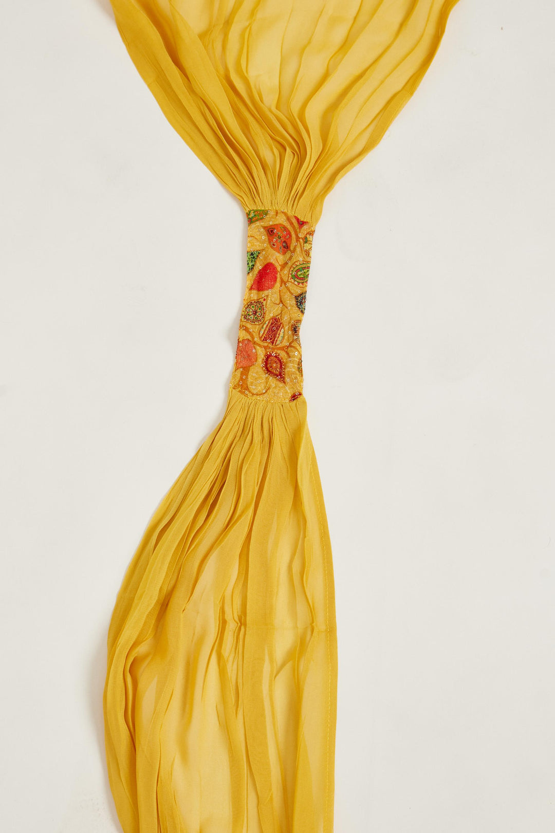 Neerus Yellow georgette printed kurta set - detail view 4