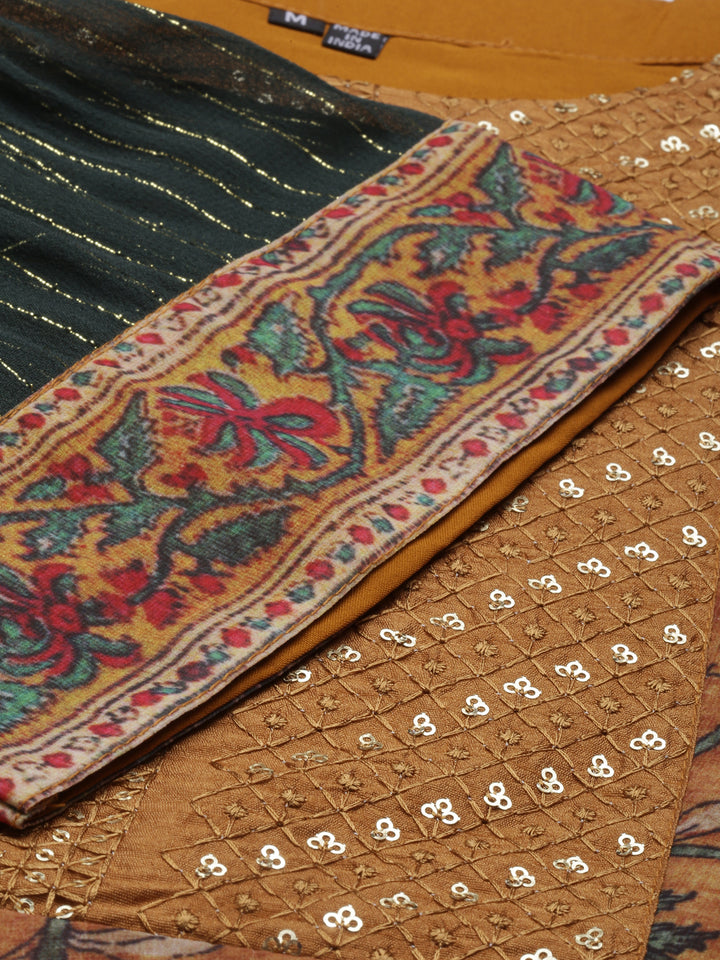 Neerus Yellow georgette solid kurta - detail view 4