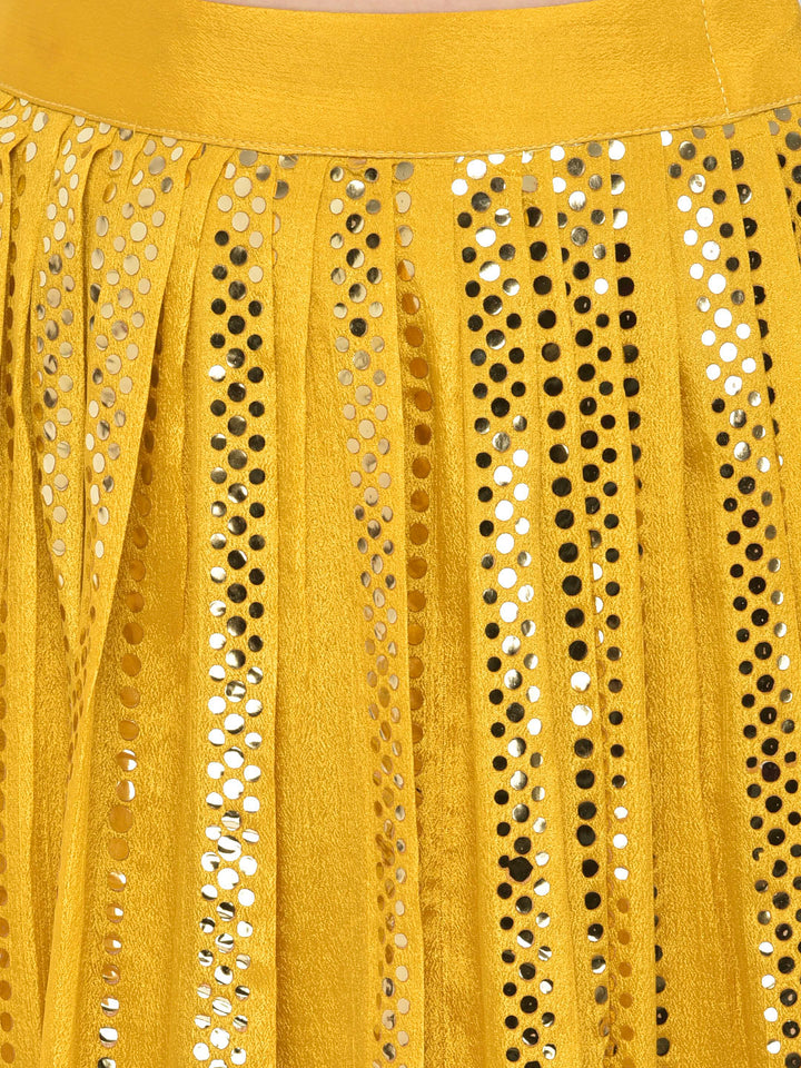 Neerus Mustard Color Silk Fabric Ghagra Set