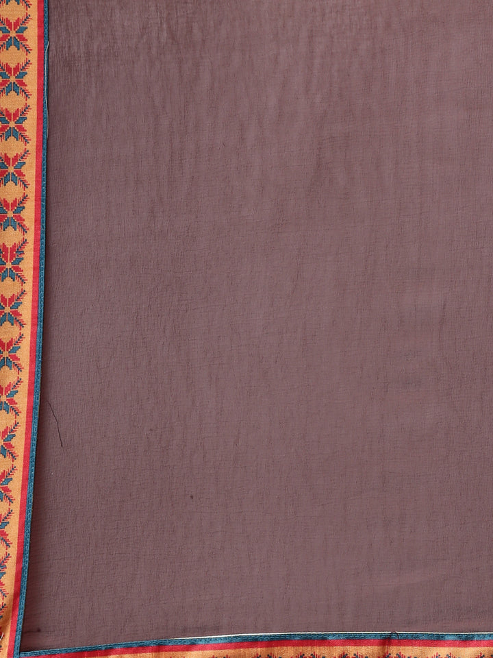 Neerus Beige Color Jute Silk Fabric Kurta Sets With Dupatta