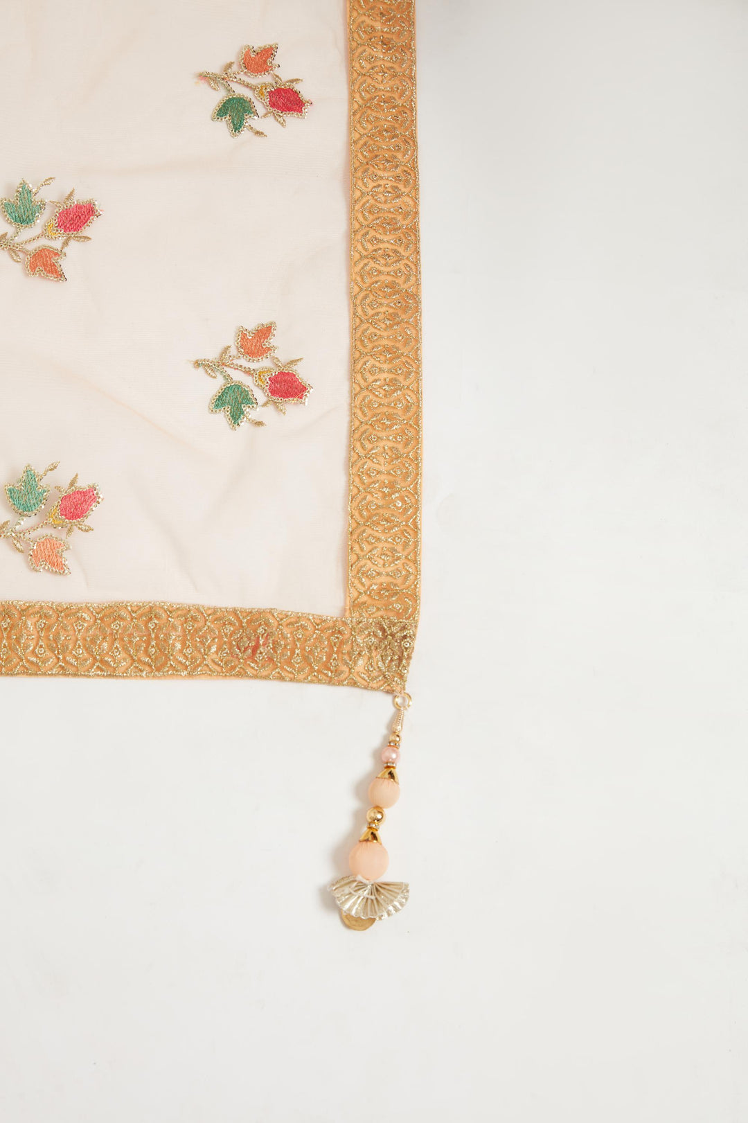 Neerus Orange georgette embellished lehenga ghagra set - detail view 1