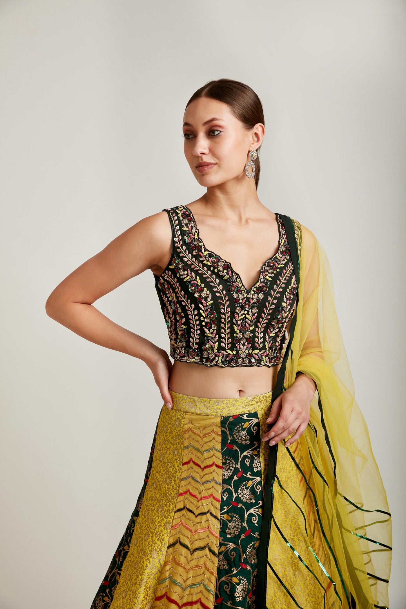Neeru'S Multicolor Color Silk Fabric Lehenga