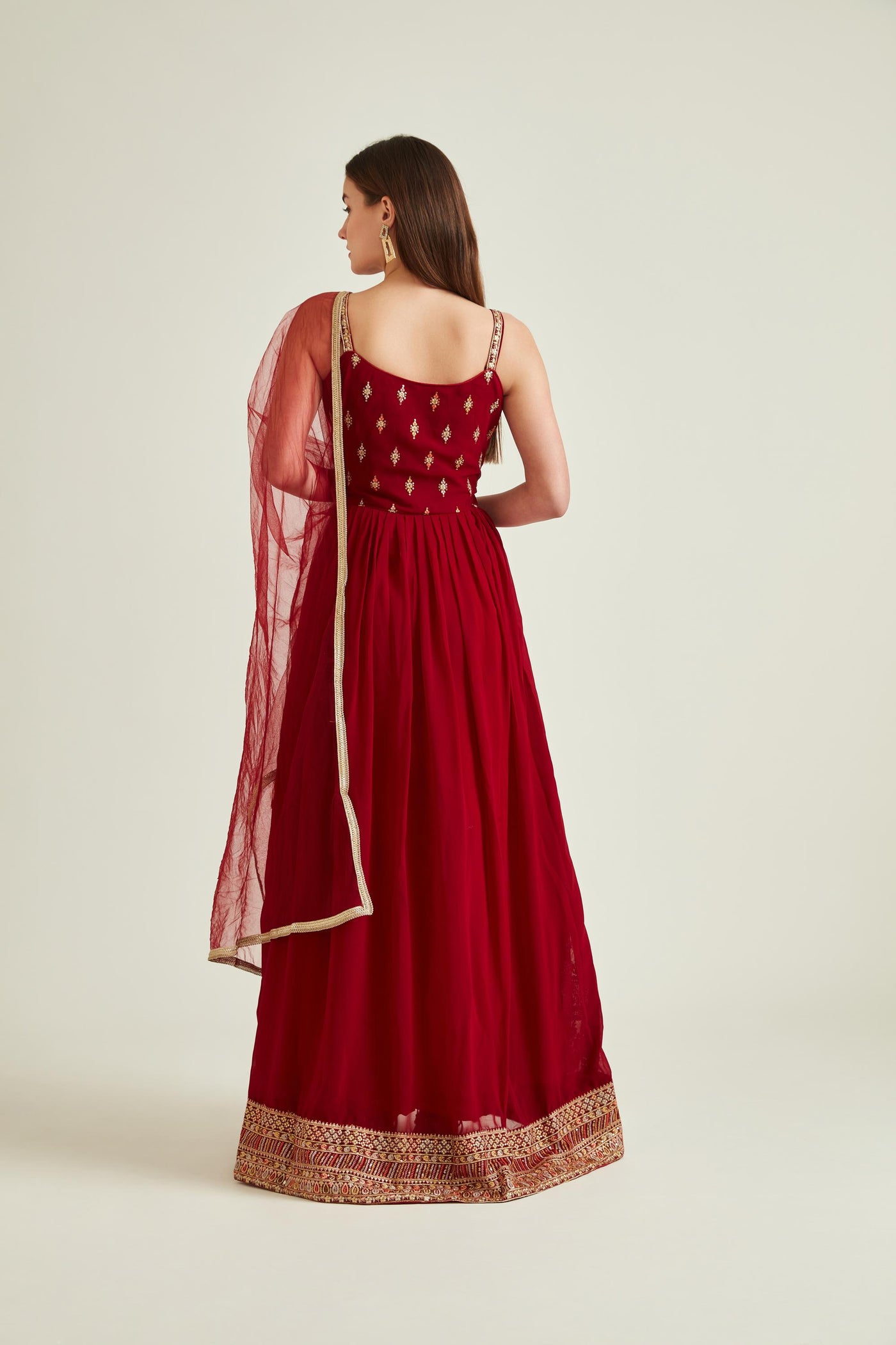 Neeru'S MAROON Colour GEORGETTE Fabric SUIT
