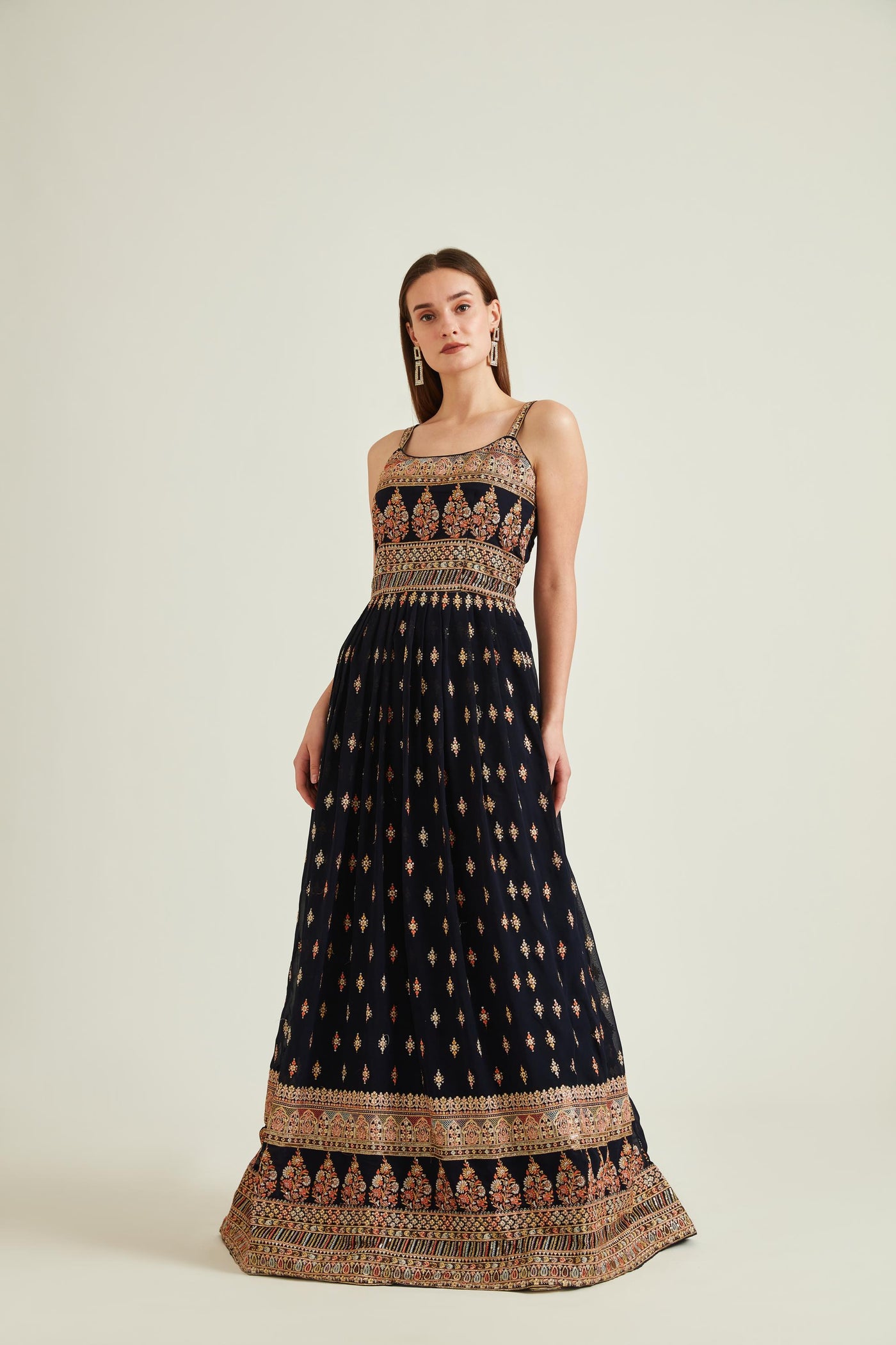 Neeru'S NAVY BLUE Colour GEORGETTE Fabric SUIT-ANARKALI