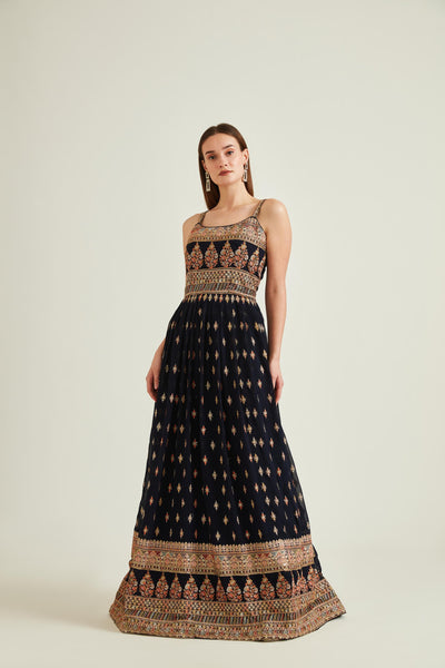 Neeru'S NAVY BLUE Colour GEORGETTE Fabric SUIT-ANARKALI