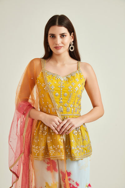 Neeru's Yellow Colour Georgette Fabric Suit