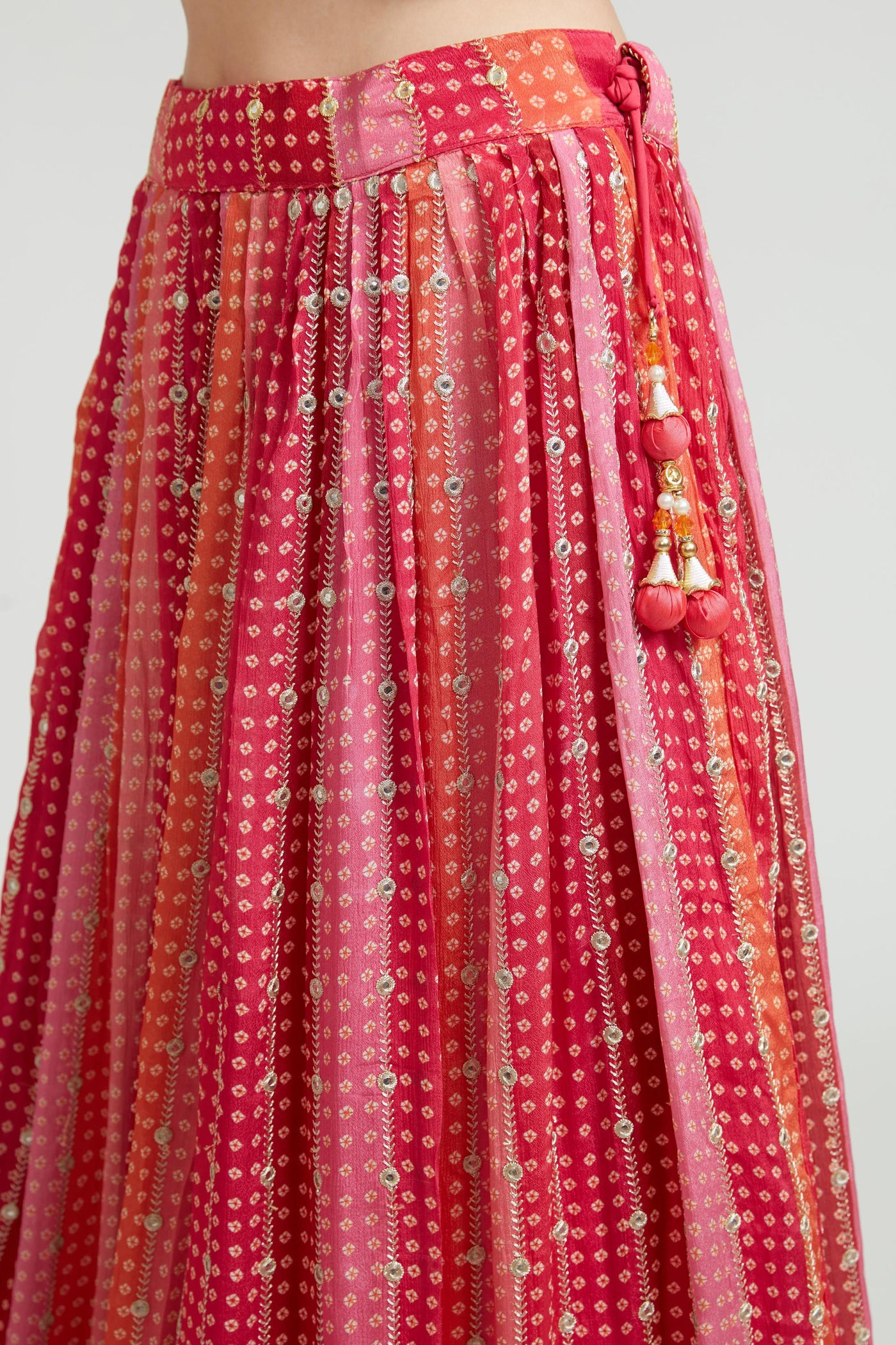 Neeru'S Rani Color Silk Fabric Lehenga Choli