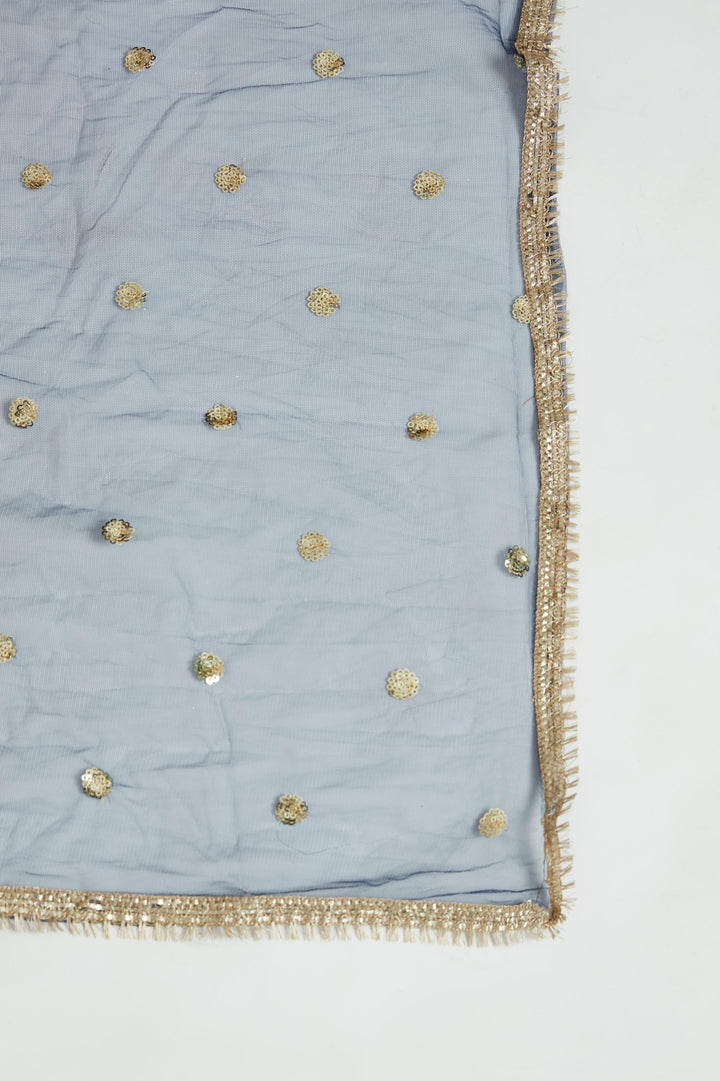 Neerus Blue georgette embellished lehenga choli set - detail view 4