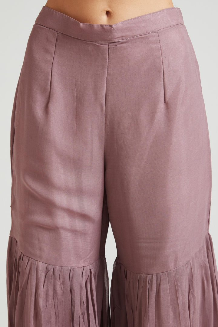 Neerus Lilac Color Georgette Fabric Kurta Set