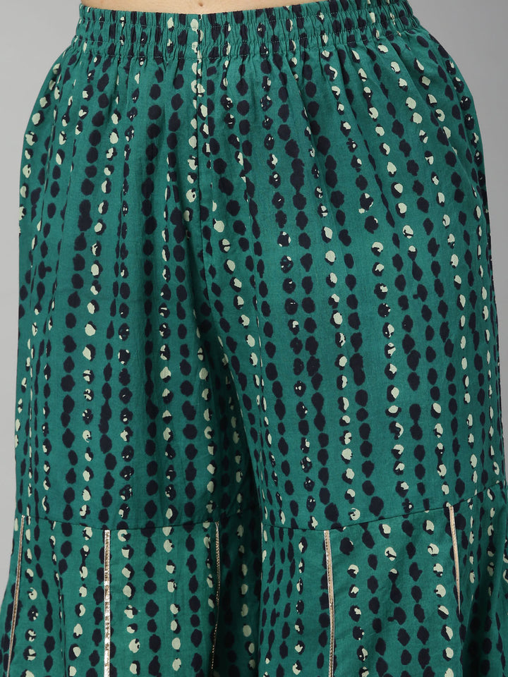 Neerus Blue cotton printed kurta set - detail view 6