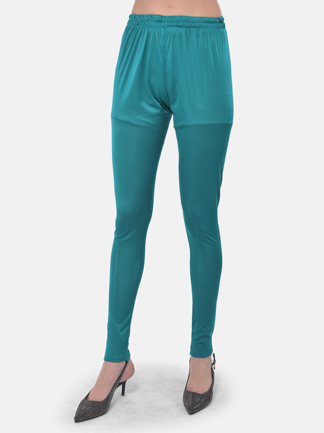 Neerus Green georgette solid gown - detail view 2