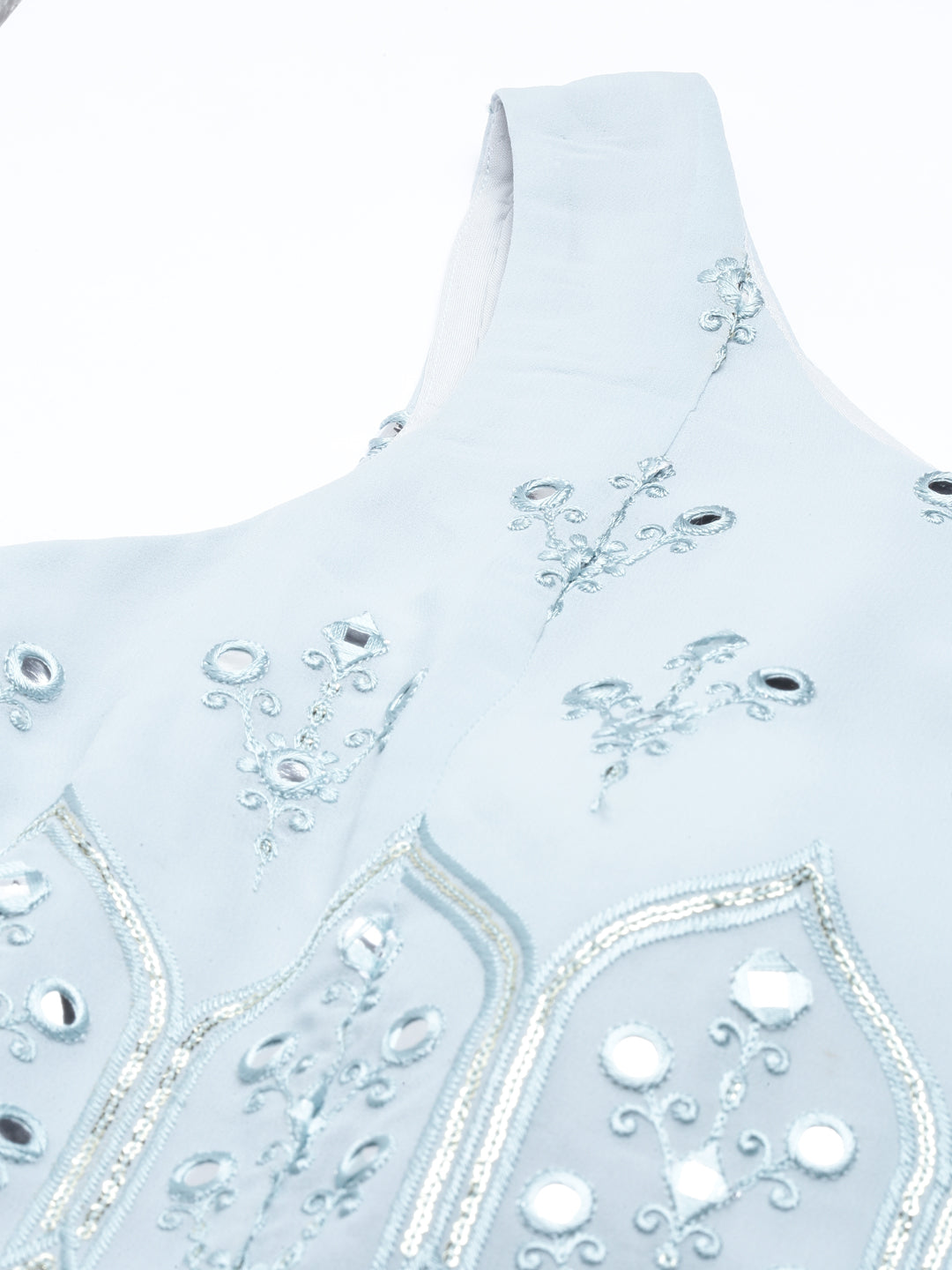 Neerus Blue Color Nett Fabric Gown