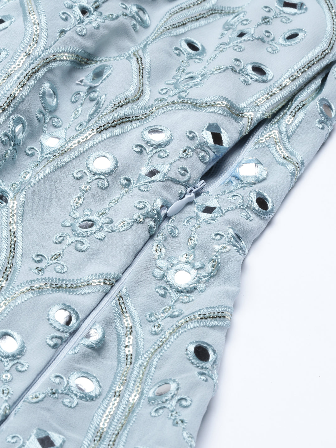 Neerus Blue Color Nett Fabric Gown