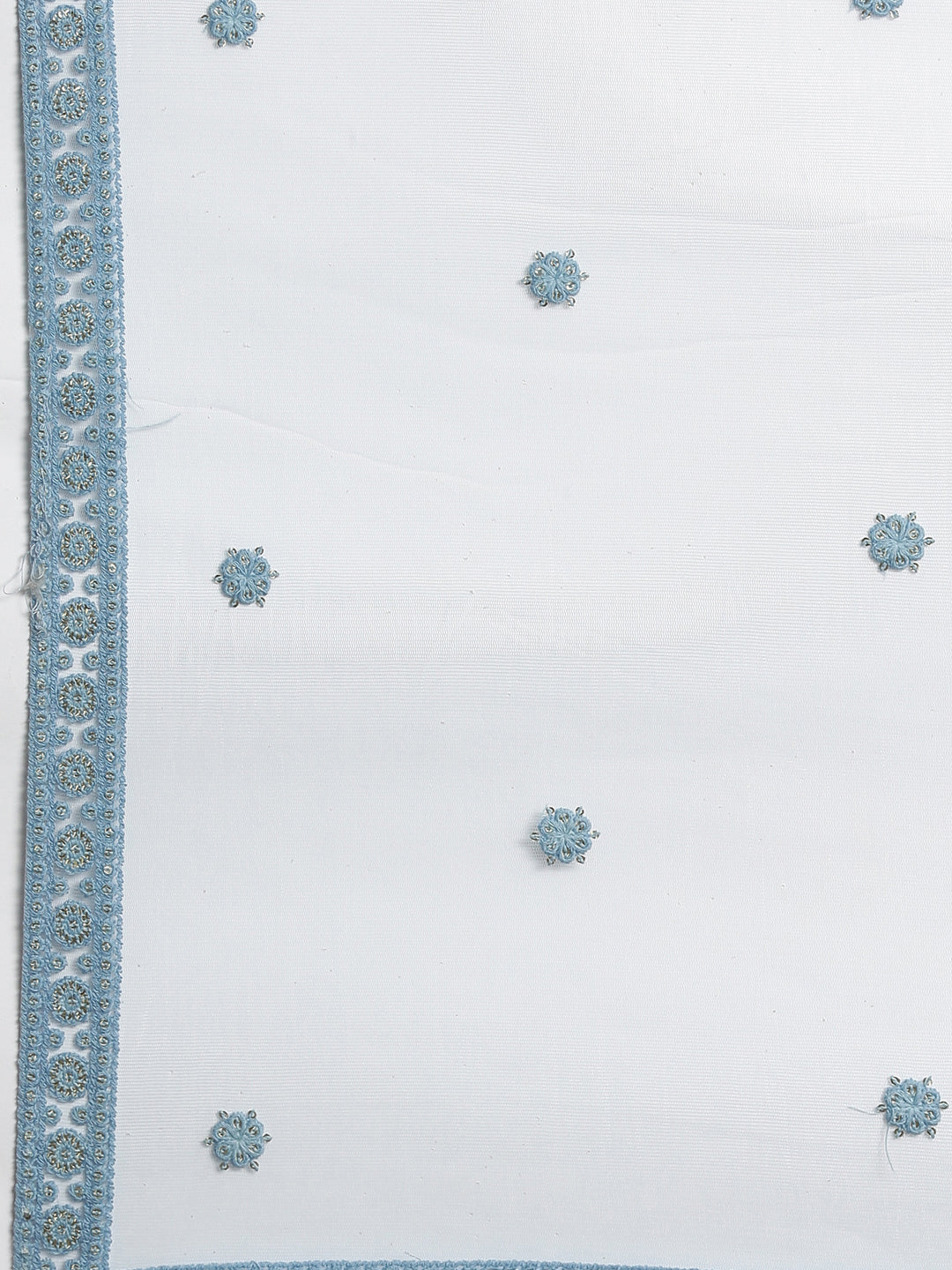 Neerus Blue Color Nett Fabric Gown