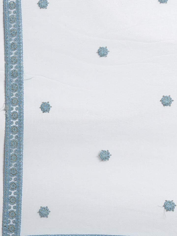 Neerus Blue Color Nett Fabric Gown