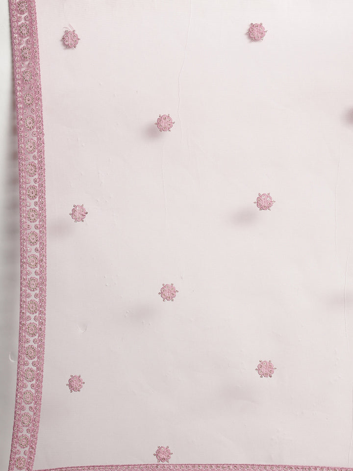 Neerus Pink net embroidered gown - detail view 12