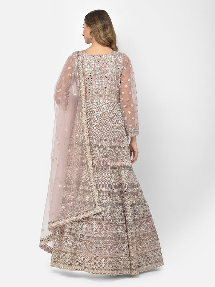 Neerus Onion Color Nett Fabric Salwar Kameez