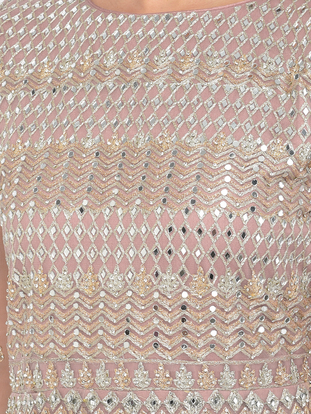 Neerus Onion Color Nett Fabric Salwar Kameez