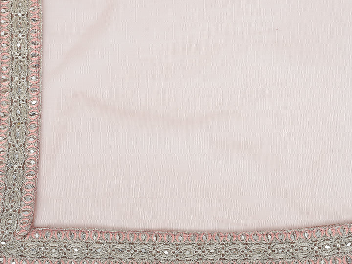 Neerus Pink net embroidered sharara set - detail view 3