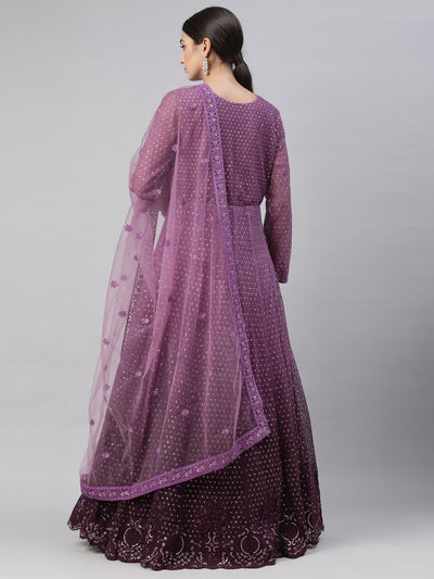 Neeru'S PURPLE color, NETT fabric Gown