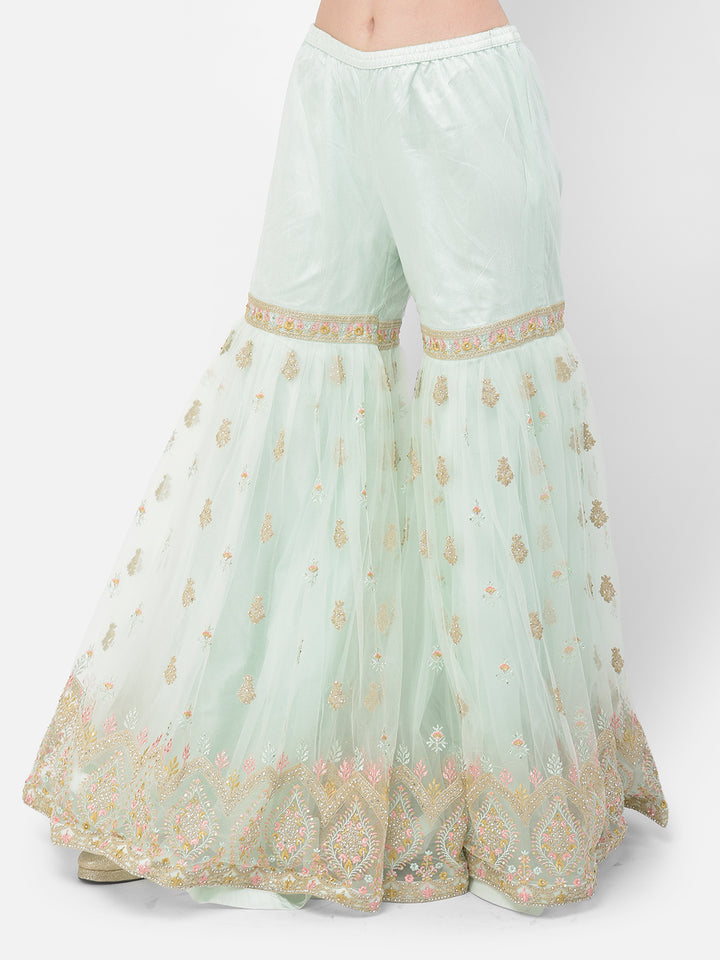 Neerus Pista Color Nett Fabric Salwar Kameez