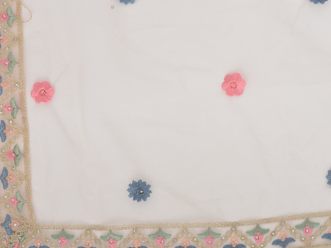 Neerus Orange net embroidered sharara set - detail view 7
