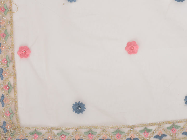 Neerus Orange net embroidered sharara set - detail view 7