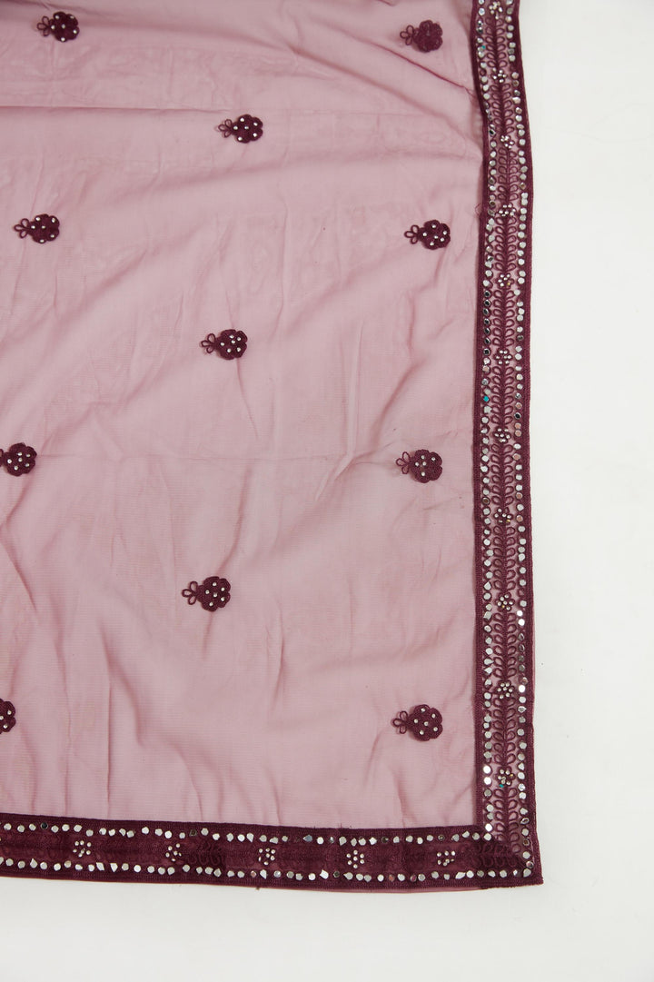 Neerus Orange net embroidered dress - detail view 3