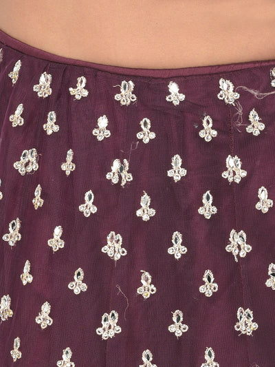 Neeru'S wine color nett fabric lehenga choli