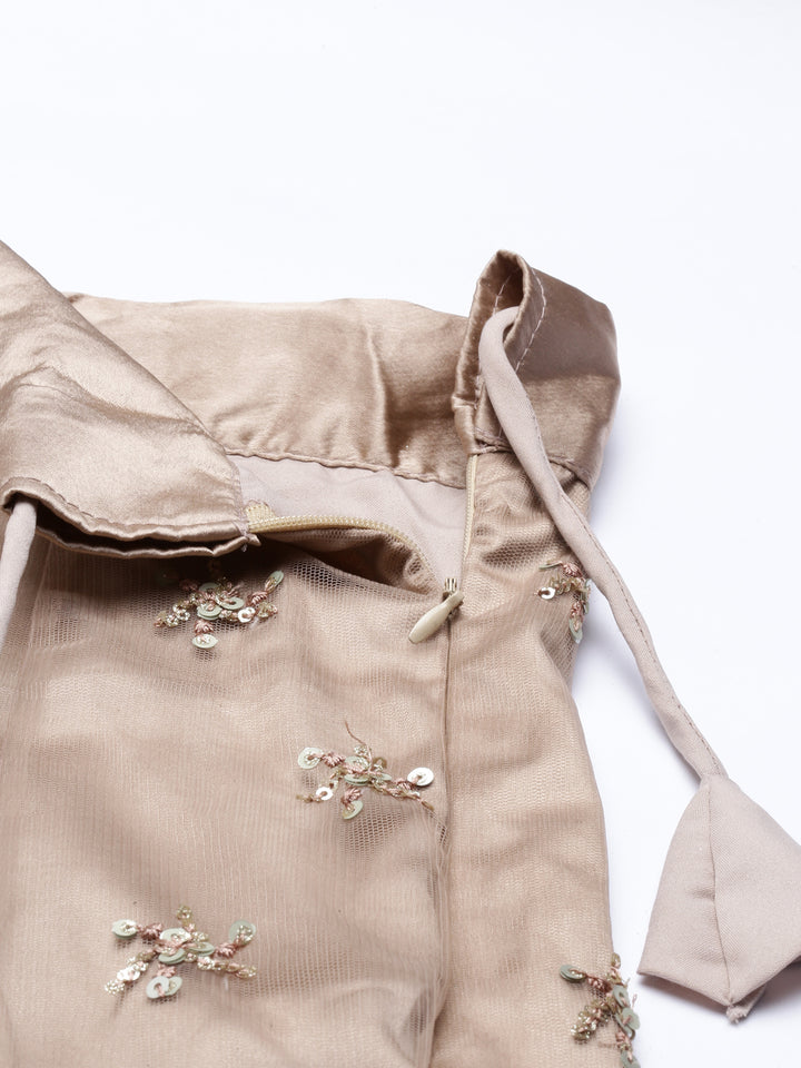 Neerus Gold Color Nett Fabric Lehenga Set