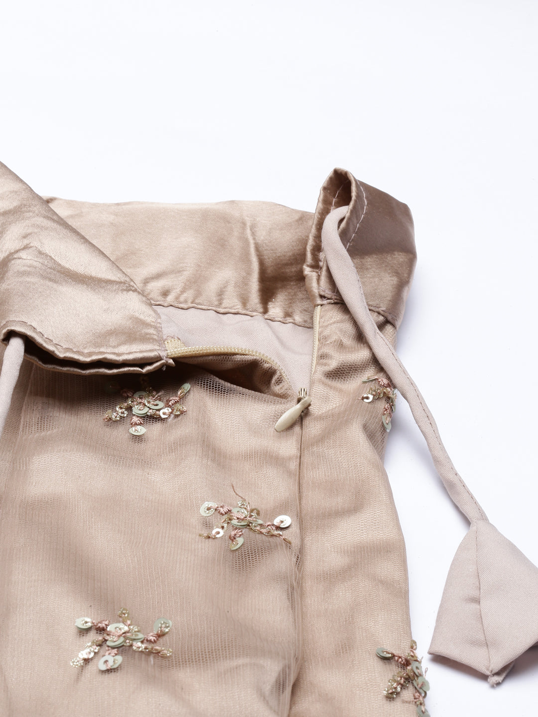 Neerus Gold Color Nett Fabric Lehenga Set