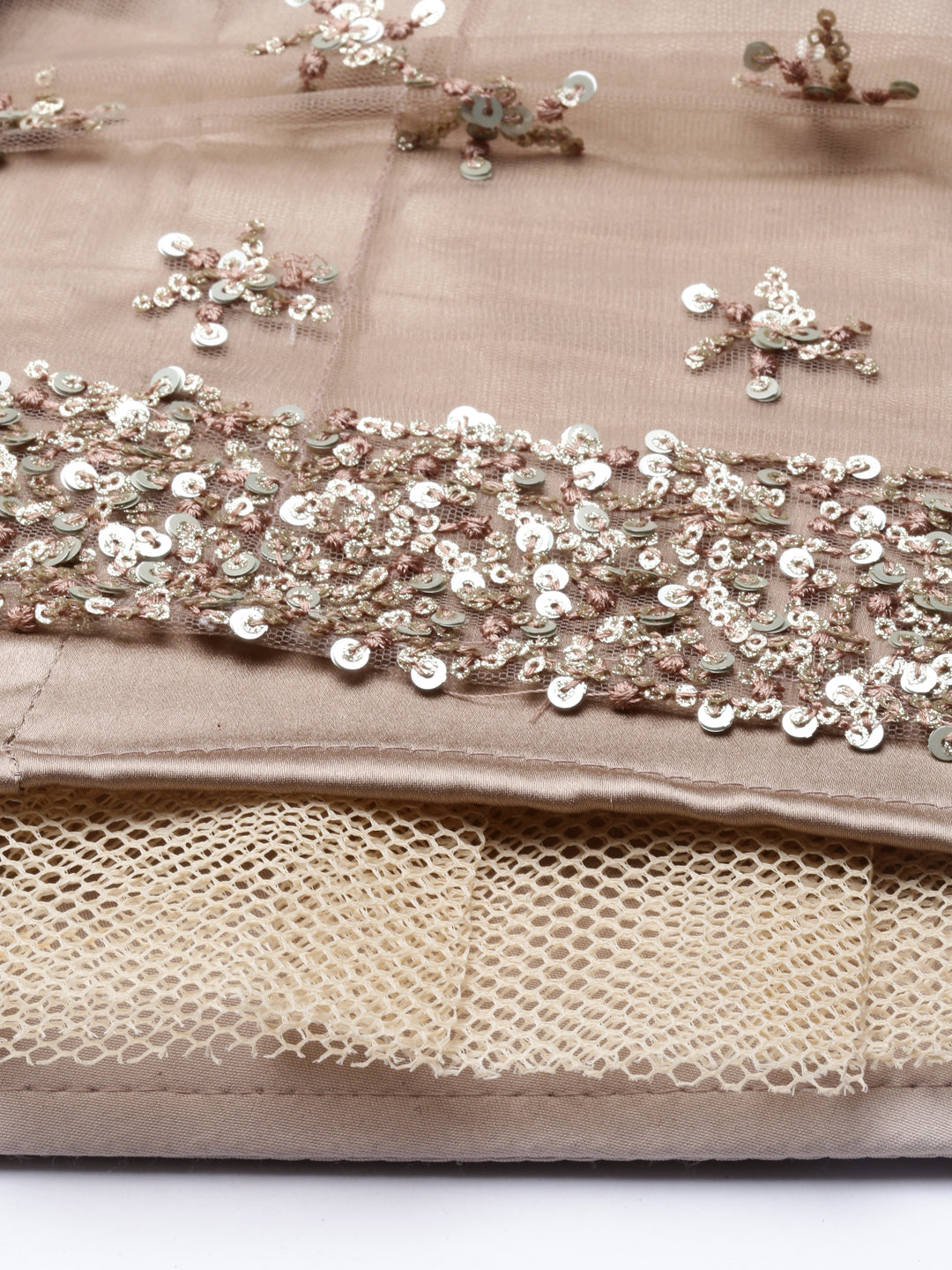 Neerus Gold Color Nett Fabric Lehenga Set