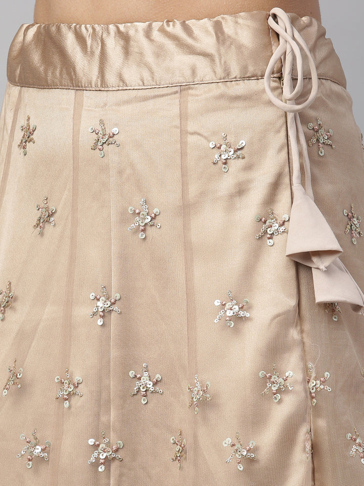 Neerus Gold Color Nett Fabric Lehenga Set