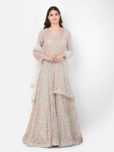 Neeru's pista color nett fabric salwar kameez