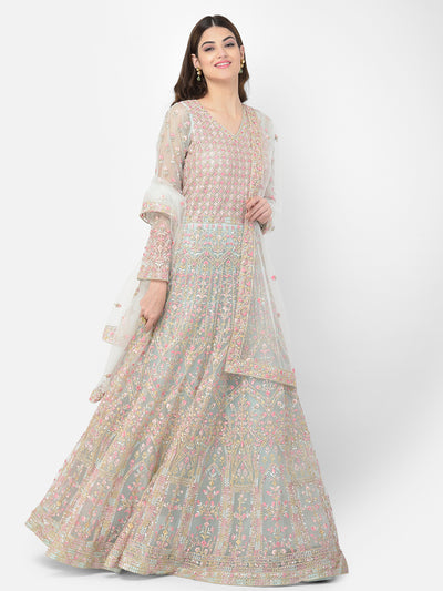 Neeru's pista color nett fabric salwar kameez