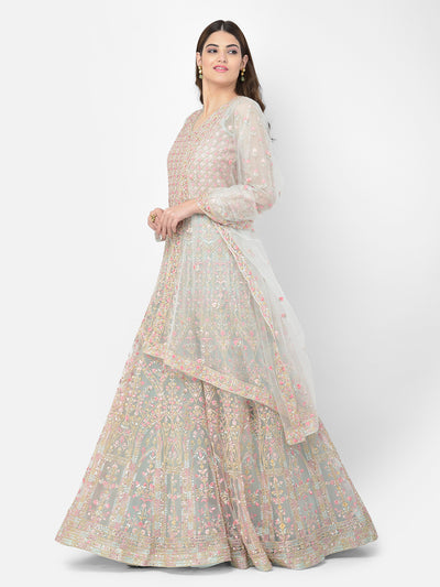 Neeru's pista color nett fabric salwar kameez