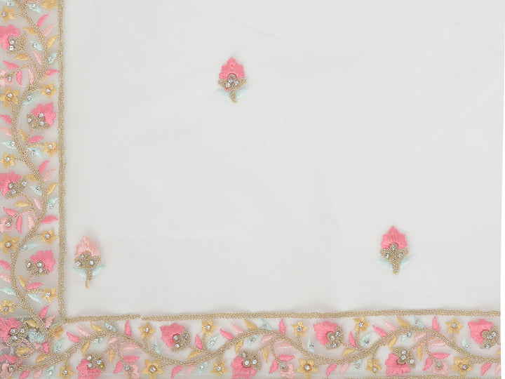 Neerus Green net embroidered suit set - detail view 4