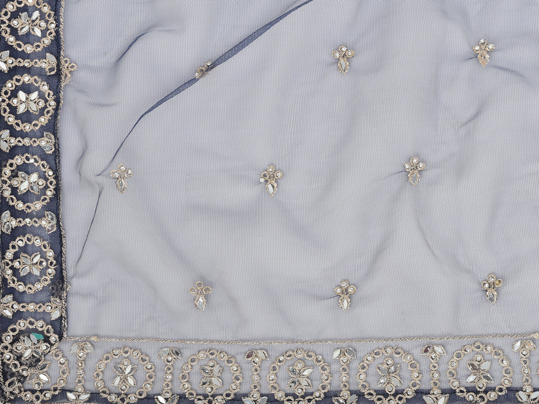 Neerus Blue net embroidered gown - detail view 2
