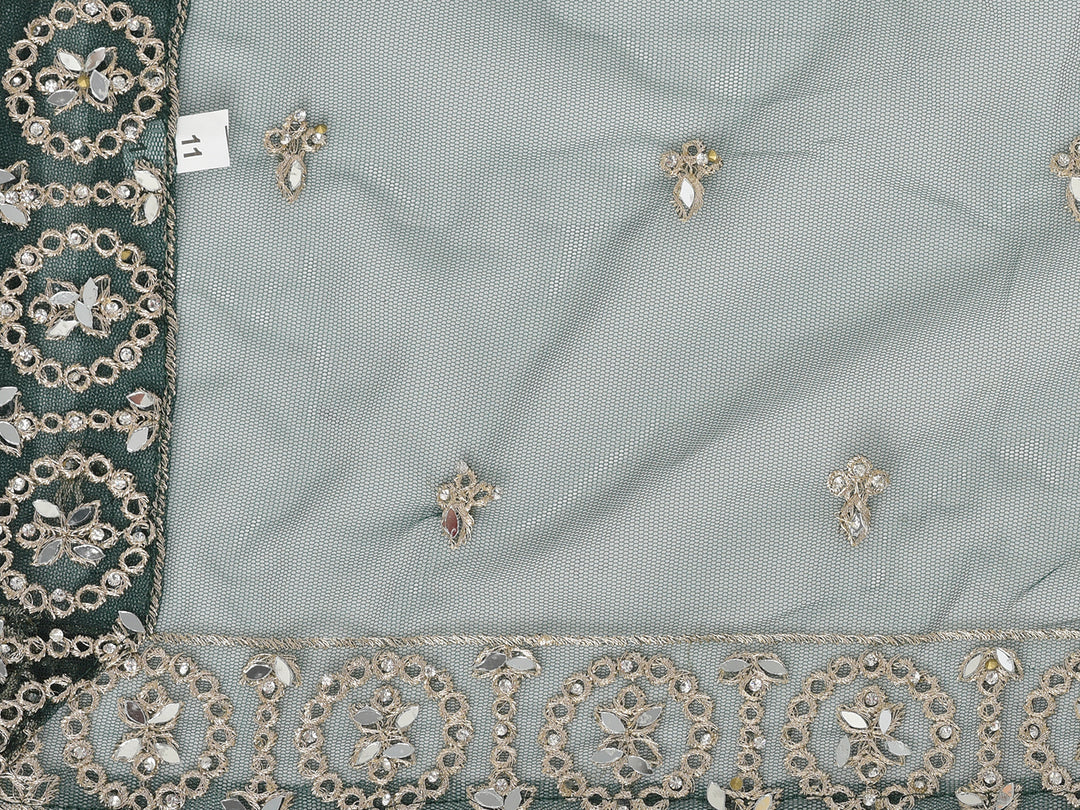 Neerus Green net embellished lehenga choli - detail view 3