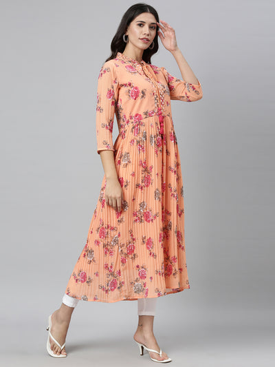 Neeru'S PEACH color, GEORGETTE fabric Kurta