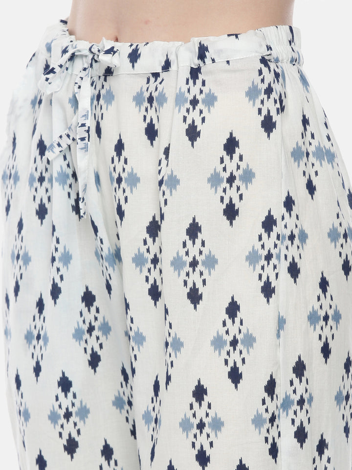 Neerus Blue cotton solid suit pant set - detail view 5