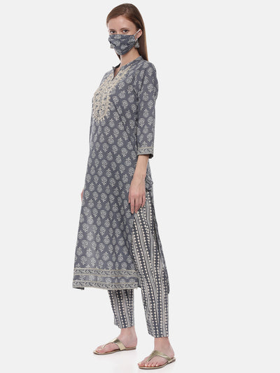 Neeru's Grey Color Cotton Fabric Suit-Pant