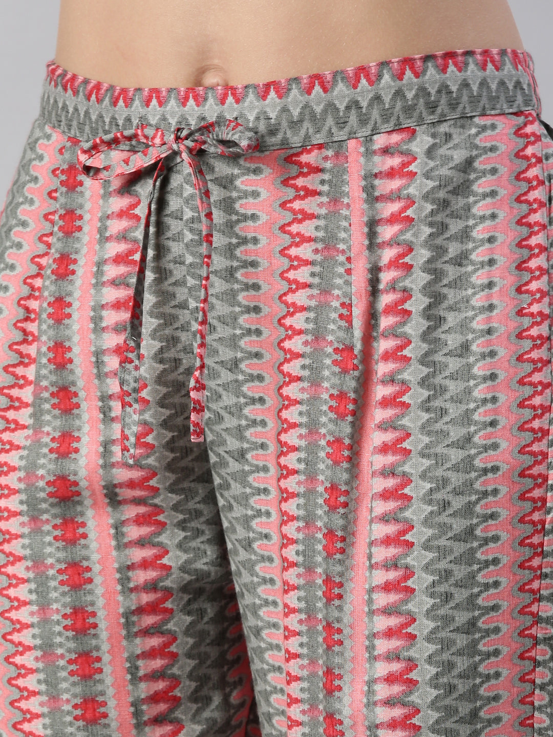 Neerus Women Pink Embroidered Calf Length Kurta And Trousers