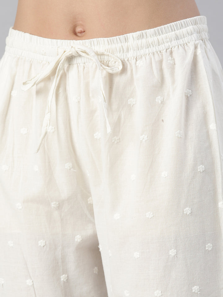 Neerus Women Red Printed Calf Length Kurta And Palazzos With Dupatta