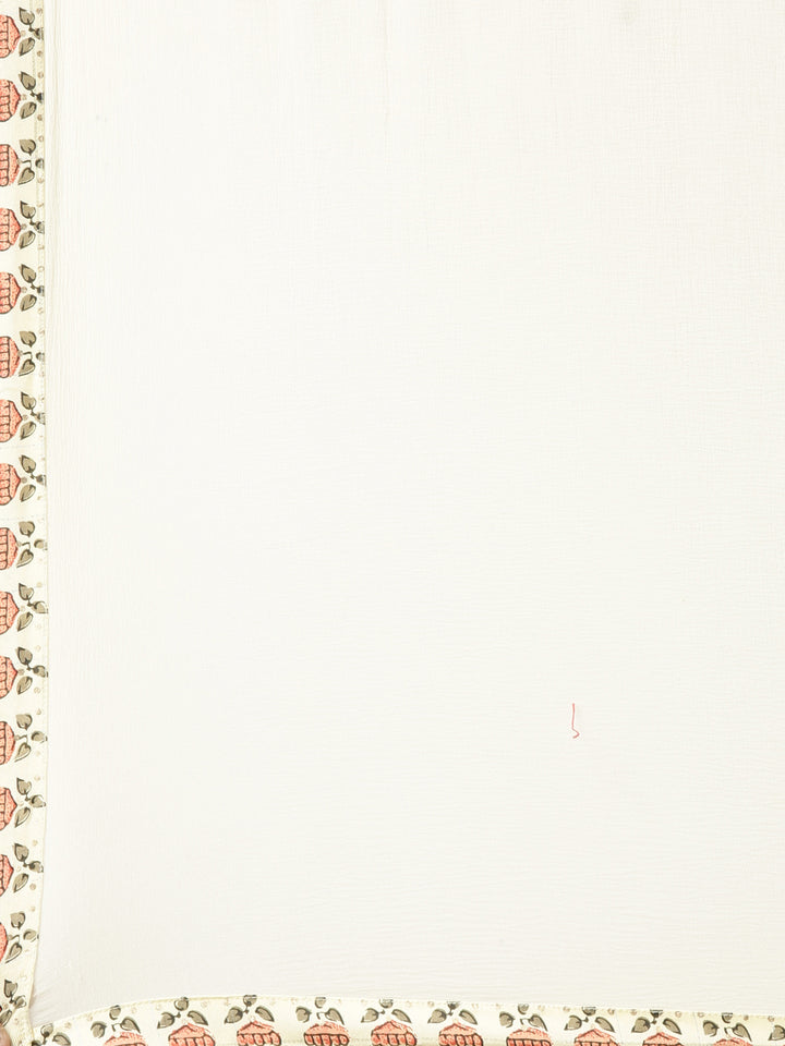 Neerus Women Yellow Printed Calf Length Kurta And Trousers With Dupatta